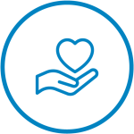 Symbolic image of an open hand holding a heart, embodying the dedication to public health at the Medical University of Silesia.